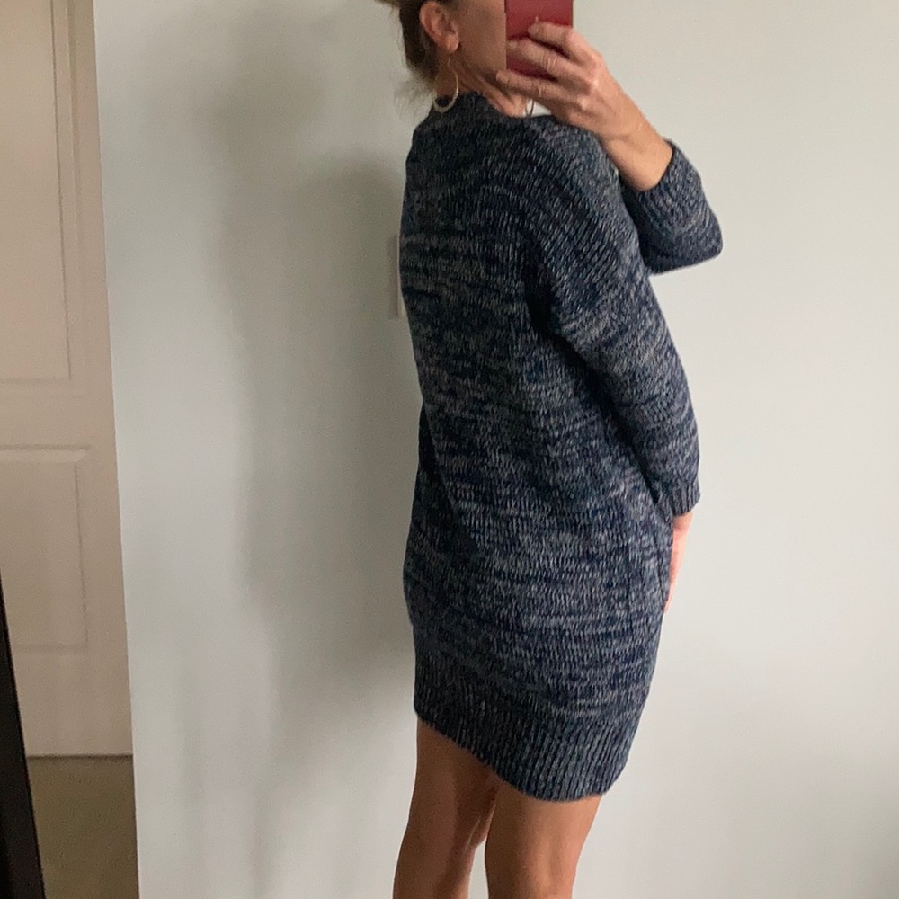 Navy Open Front Cardigan Sweater - Picture 9 of 11